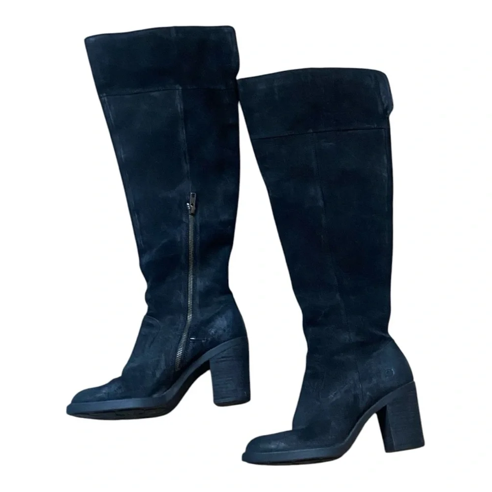 Born Kathleen‎ Black Leather Over the Knee Boots ❤️ SZ 9
